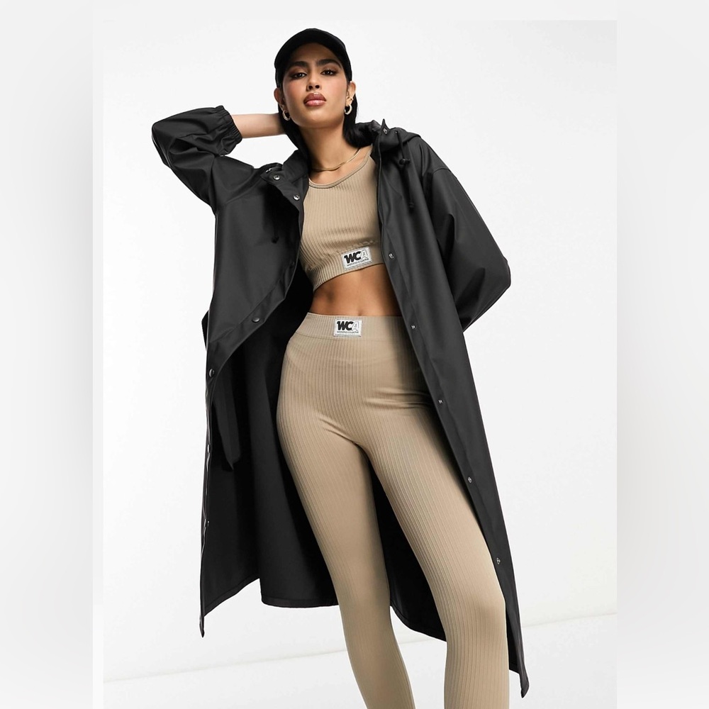 ASOS Design rubberized raincoat